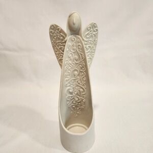 Partylite Serenity Bisque Angel 9" Candle Holder Votive Tea Light‎ Holder